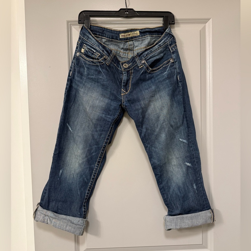 Big Star Sweet Ultra Low Rise Jeans Size 30 Y2K Distressed Denim
